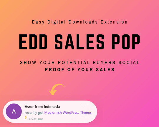 EDD Sales Pop Plugin