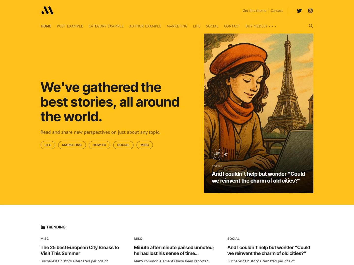 Medley WordPress Theme Desktop View